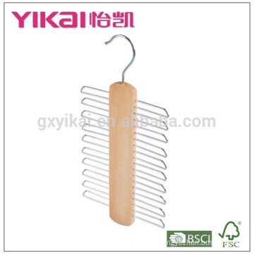 2015Cheap and bulk wooden tie hanger with 20 holders